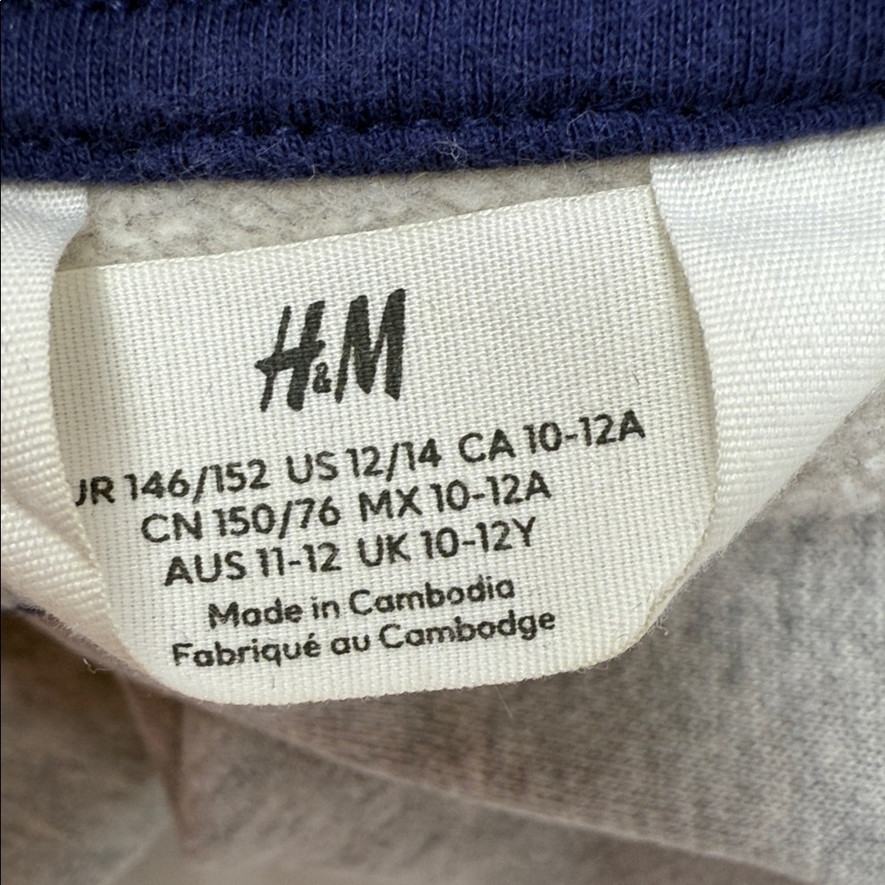 H & M Kid’s Yale University Grey V-Neck Pullover Sweater with Navy Trim - Picture 6 of 10